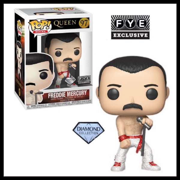 Funko Pop Rocks Queen Freddie Mercury FYE Exclusive Glitter Diamond Collection #97 @ Shop For Faves shopforfaves.com