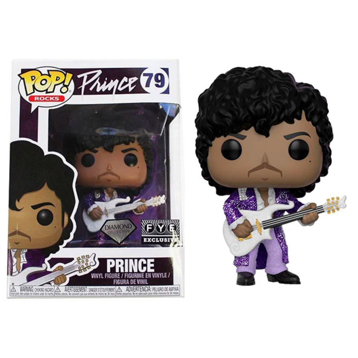 Funko Pop Vinyl 79 Prince Diamond Collection Special Edition Purple Rain Glitter 