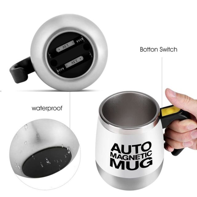 Automatic Self Stirring Mug - Magnetic Stainless Steel Eco-Friendly ...