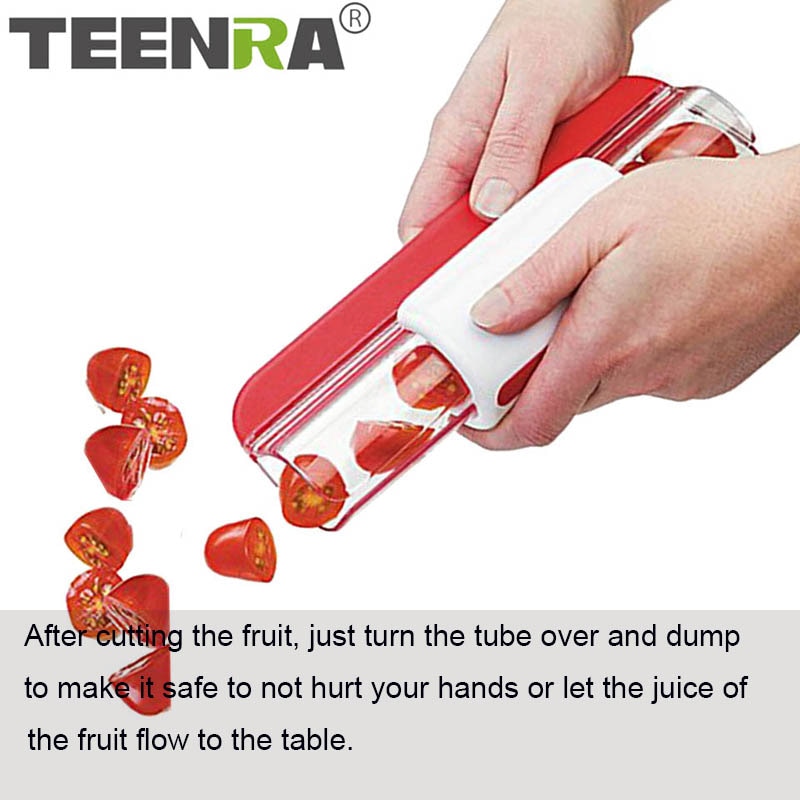 Portable Cherry Tomatoes Grape Slicer Cutting Kitchen Gadgets