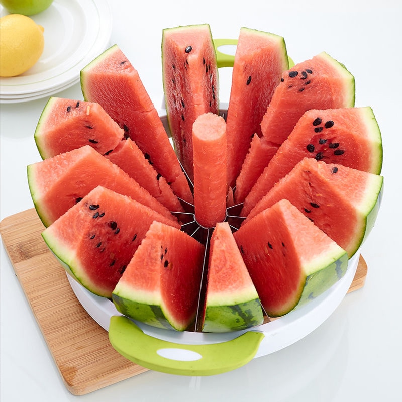 1PC Watermelon Slicer Cutter Stainless Steel Large Size Sliced Watermelon  Cantaloupe Slicer Fruit Divider Kitchen Gadgets Items