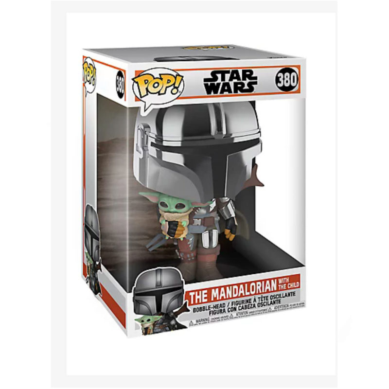 Funko POP Star Wars Mandalorian 10 inch Chrome Mandalorian with The ...