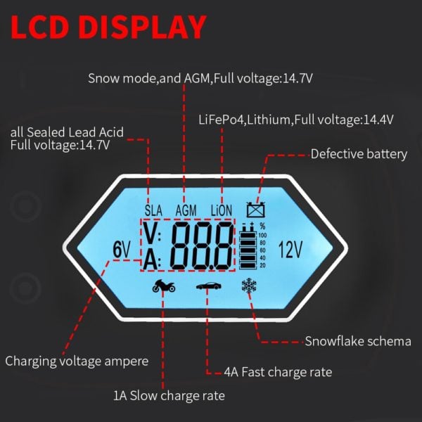 a982f256 mictuning car 12v 4a smart battery charger maintainer intelligent fully automatic trickle battery charger for boats