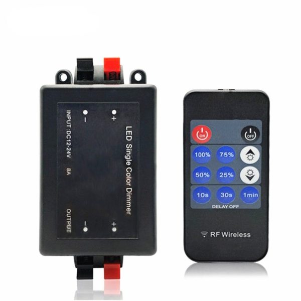 bfa2cb82 led single color dimmer 3key rf remote control wireless led controller dc 12v 24v 8a 11key