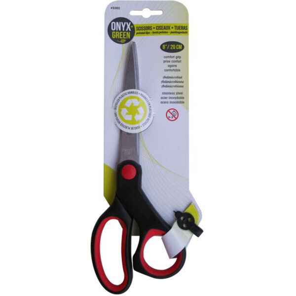 23de337c onyx and green adult recycled plastic scissors 1