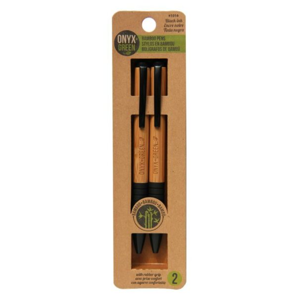 866c9409 onyx and green ballpoint bamboo pen black 2pk 1