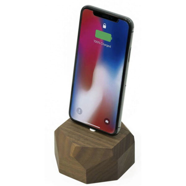 b51906c2 oakywood geometric wooden iphone charging dock walnut 1