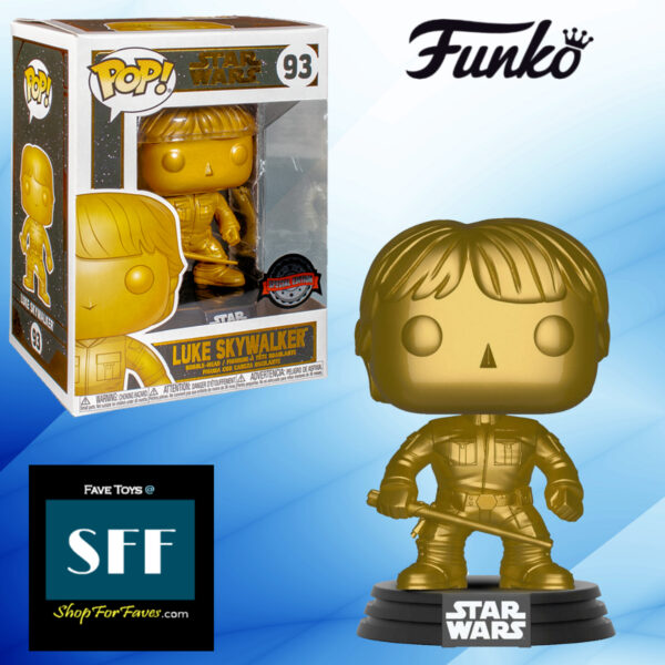 Funko Pop Star Wars Luke Skywalker Gold Special Edition #93 Shop For Faves @ shopforfaves.com