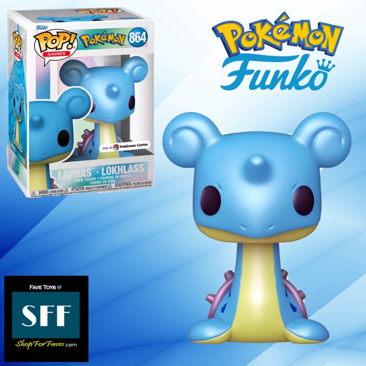 Funko Pop Lapras Pearlescent - Stunning Pokemon Center Exclusive! #864 @ Shop For Faves shopforfaves.com