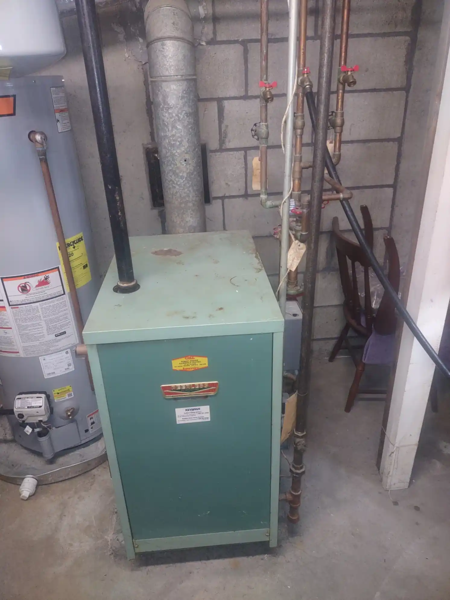 Pins 3 Boiler making bubbling noises, reminiscent of a babbling brook in Sudbury MA