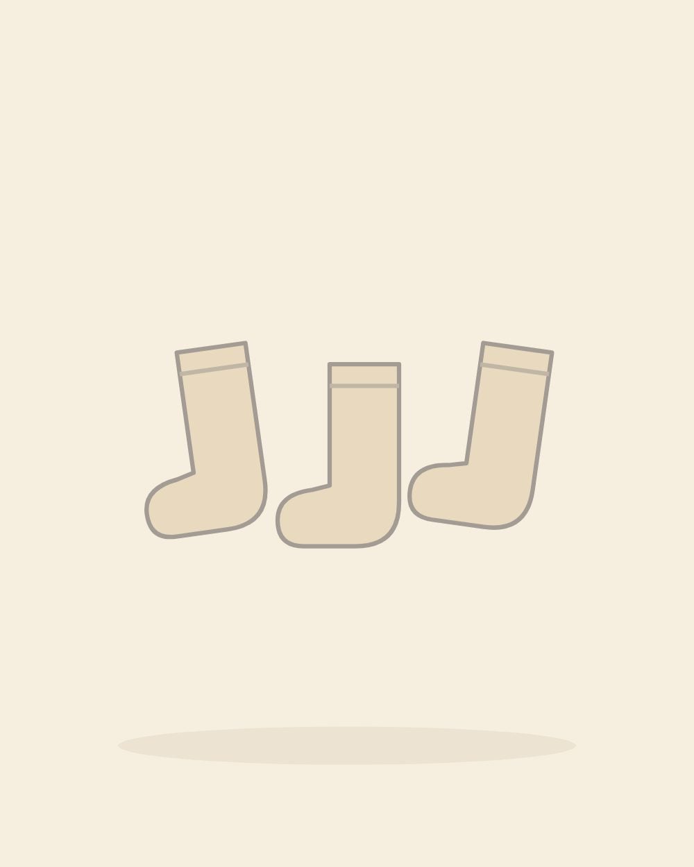 Illustration of the newborn sock set (3 pairs) in oat (sample image)
