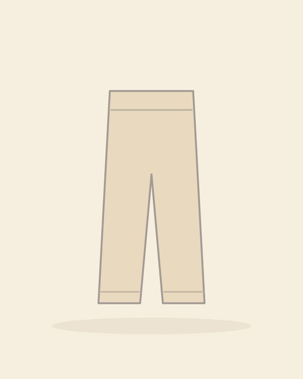 Illustration of the knit pull-on pants in oat (sample image)