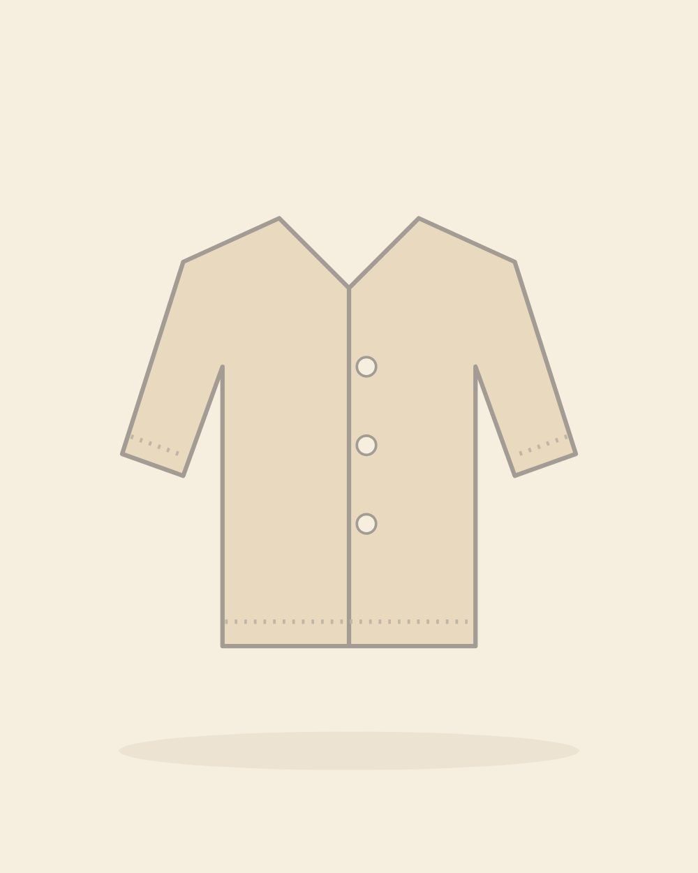 Illustration of the chunky knit cardigan in oat (sample image)