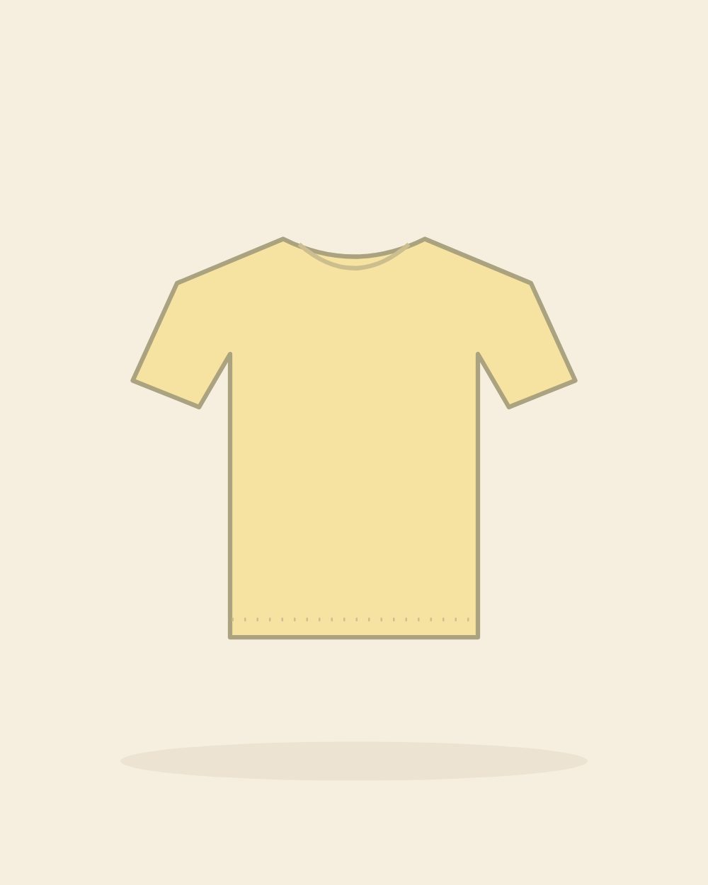 Illustration of the everyday cotton tee in butter (sample image)